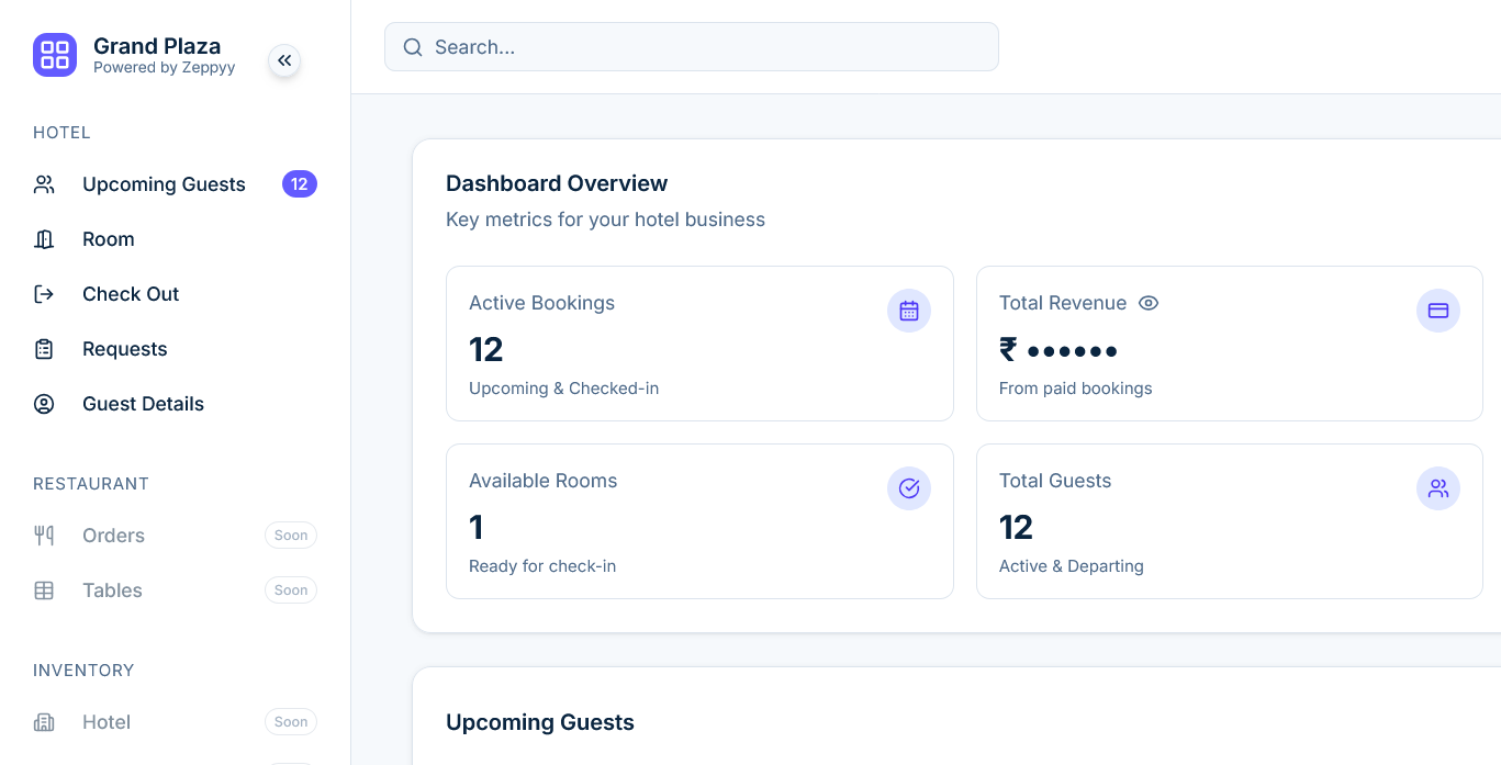 Zeppyy Get Started Dashboard Display